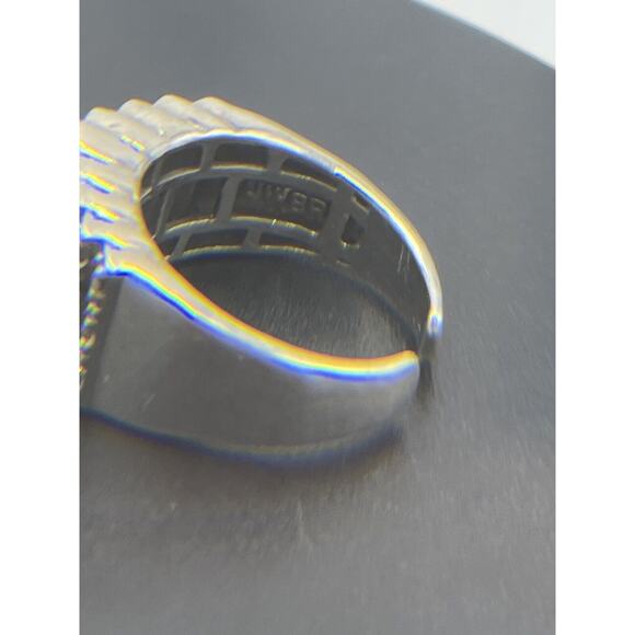 JWBR Sterling Silver & Diamond 3 Tier Cocktail Anniversary Ring Size 8.5 - Picture 9 of 15